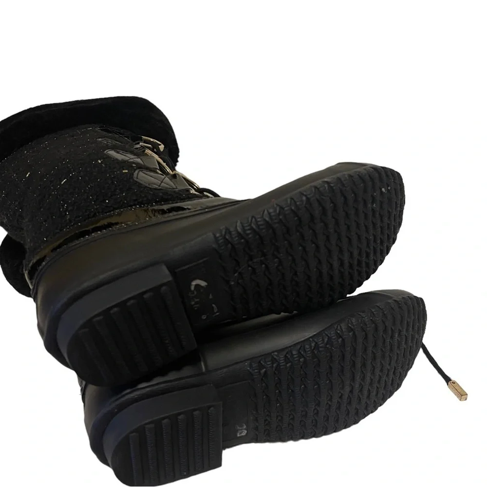INC International Concepts Lorinah Black Tweed Fur Lined Winter Boots - Picture 5 of 6